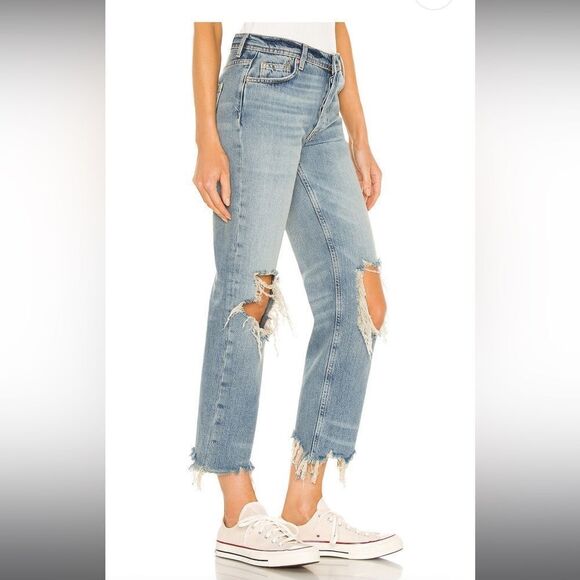 NWT- FREE PEOPLE- Maggie Mid Rise Straight Leg Jeans- Size 26/ US 2 - Picture 2 of 16